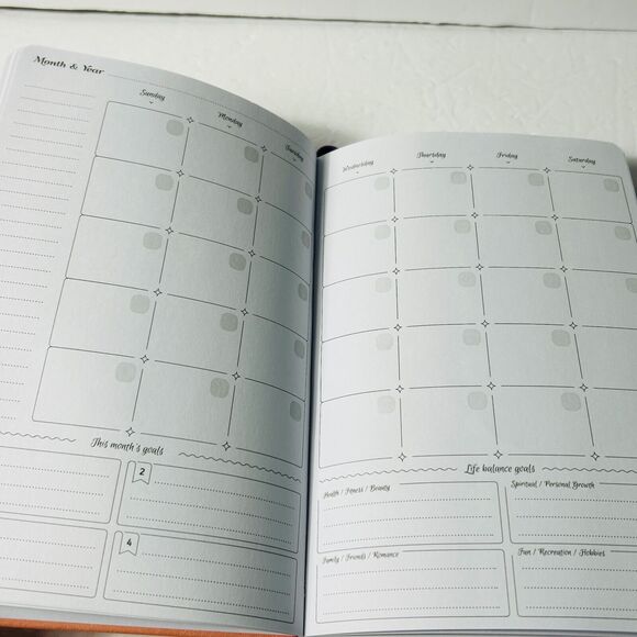 Go Girl Planner Peach Pink Undated Weekly Monthly 1 Year A5 Hardcover Goals NEW - Picture 5 of 7